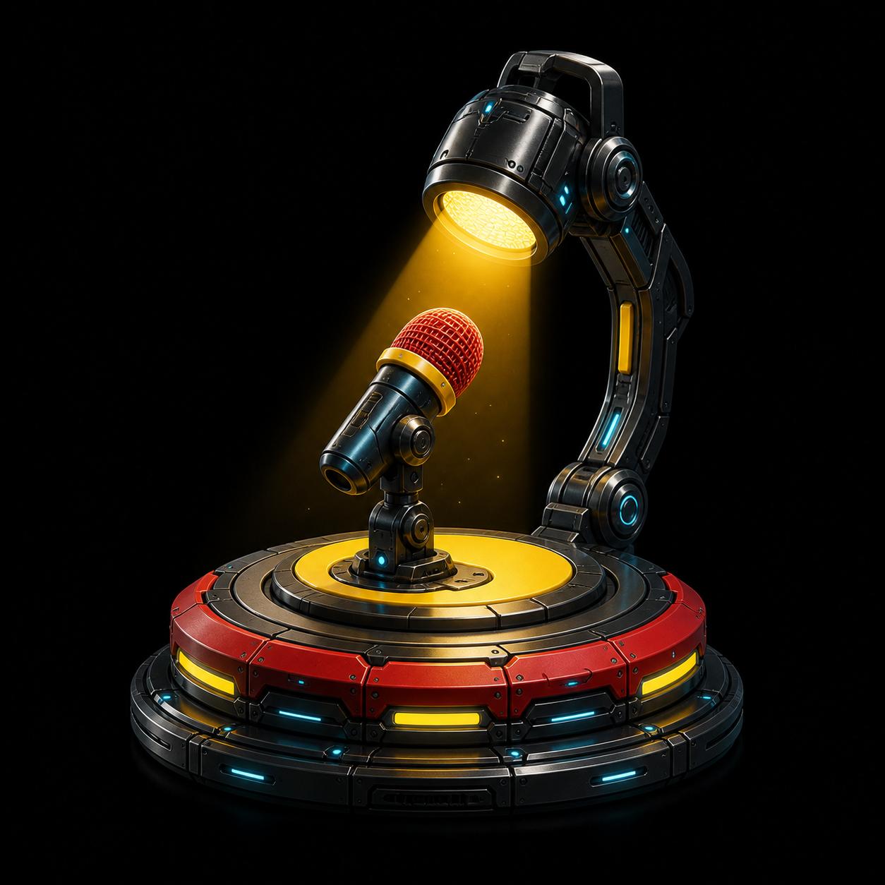 3D microphone and spotlight for the Maker Stage